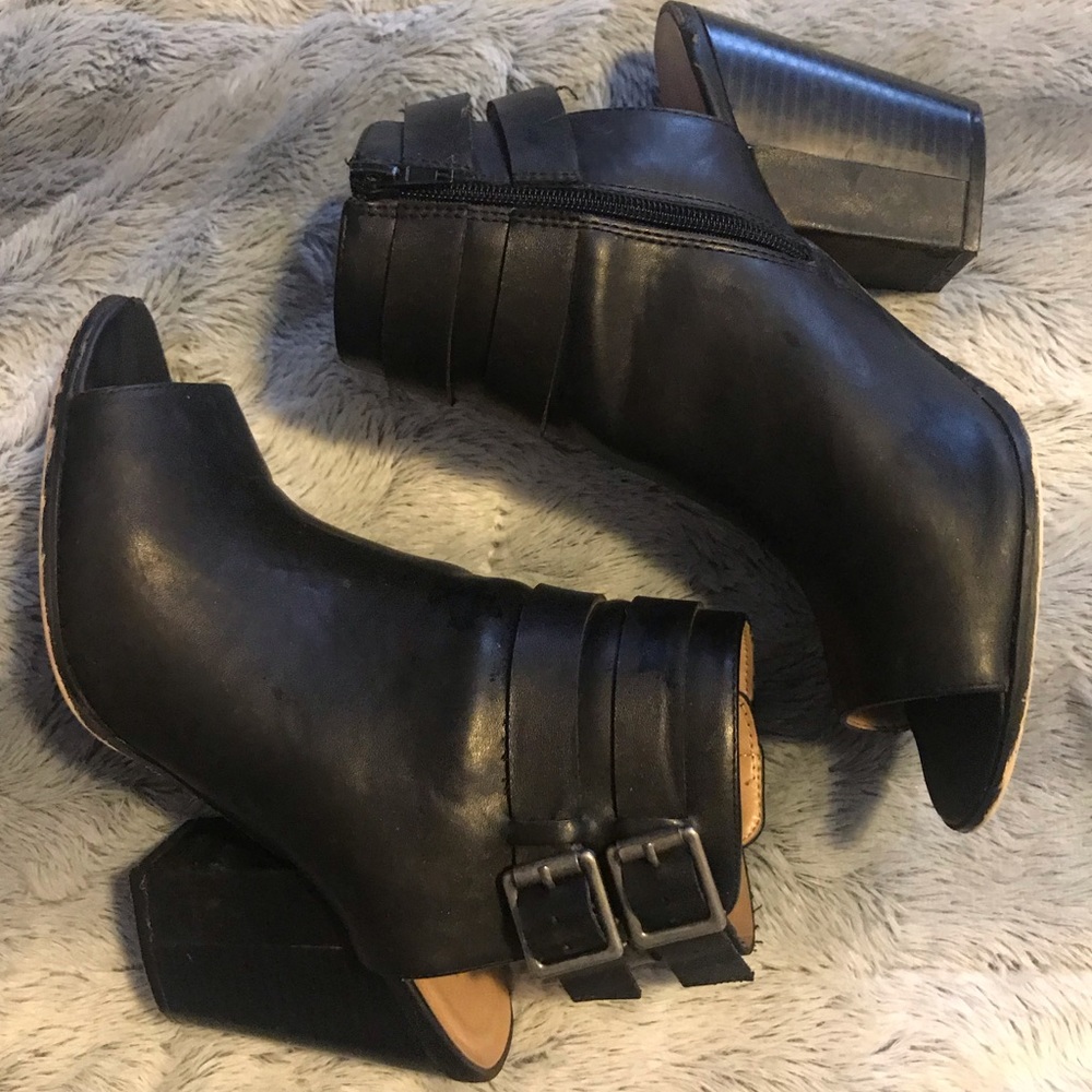 Cut Out Black Booties